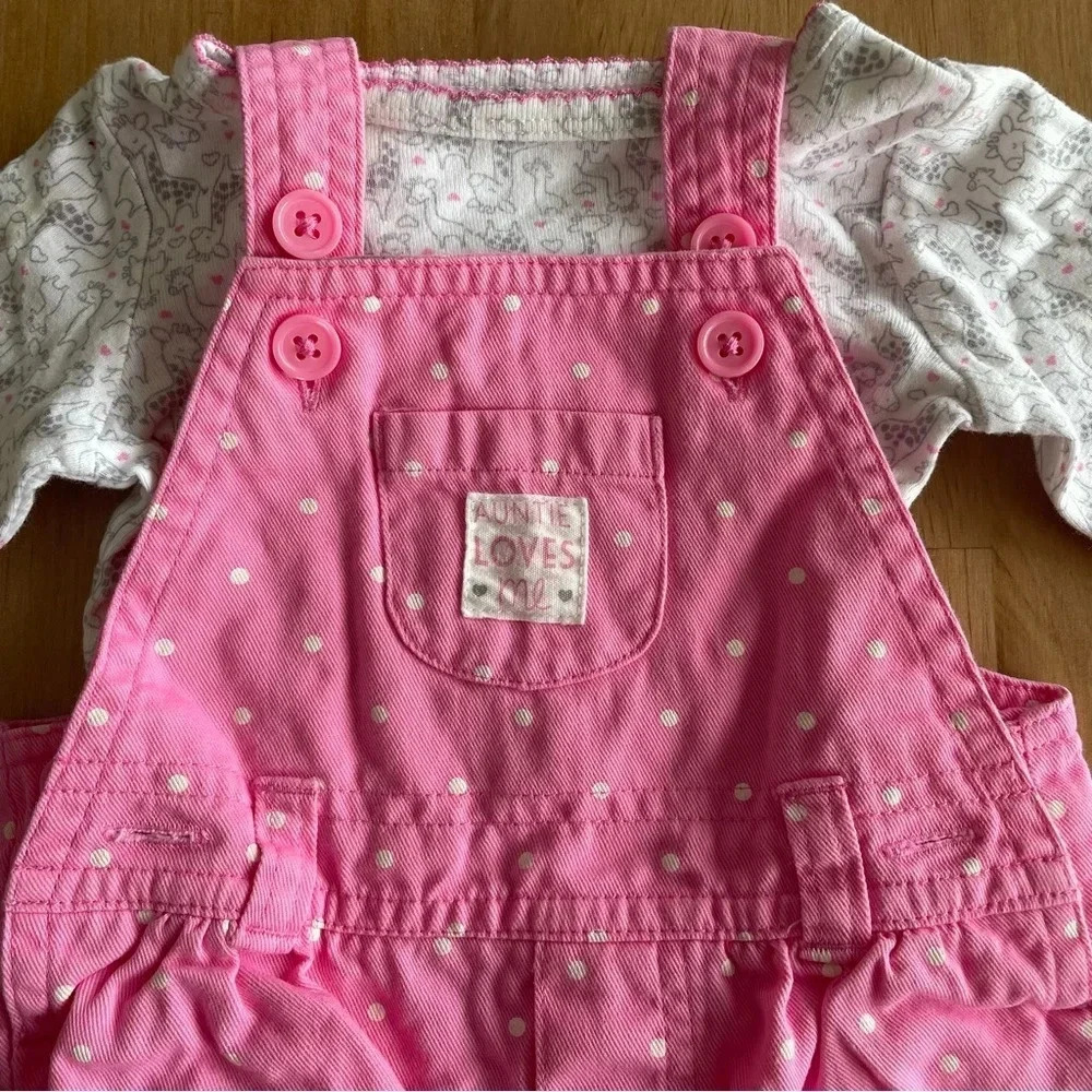 CARTER’S AUNTIE LOVES ME OVERALL SET - Picture 2 of 4